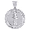 Diamond Jesus Pendant Mens .925 Sterling Silver Medallion Charm 0.60 Tcw.