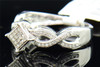Diamond Infinity Fashion Square Cocktail Ring 10K White Gold Pave 0.20 Ct