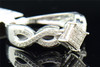 Diamond Infinity Fashion Square Cocktail Ring 10K White Gold Pave 0.20 Ct