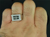 Black Diamond Pinky Ring White Gold Pave Square Fashion Statement Band 0.25 Ct.