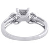 Round Diamond Heart Shape Engagement Promise Ring in Sterling Silver 1/10 CT.