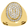 10K Yellow Gold Diamond Pinky Ring Mens Designer Oval Statement Band 1.20 ct.