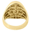 10K Yellow Gold Diamond Pinky Ring Mens Designer Oval Statement Band 1.20 ct.