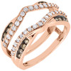 Brown Diamond Engagement Enhancer 14K Rose Gold Solitaire Wrap Ring 0.72 Tcw.