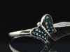 Blue Diamond Butterfly Fashion Cocktail Ring .925 Sterling Silver Fashion Band