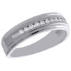 10K White Gold Diamond Wedding Band Brushed Finish Mens Engagement Ring 0.25 Ct.