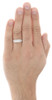 10K White Gold Diamond Wedding Band Brushed Finish Mens Engagement Ring 0.25 Ct.