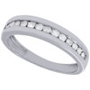 10K White Gold Mens Round Cut Genuine Diamond Wedding Band Ring 5.50mm 0.60 Ct.