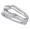 10K White Gold Baguette Diamond Enhancer Wrap Band Solitaire Ring Jacket 1/2 CT.