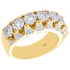 10K Yellow Gold Diamond Cluster Prong Set Wedding Band Mens 10mm Ring 1.64 CT.