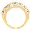 10K Yellow Gold Diamond Cluster Prong Set Wedding Band Mens 10mm Ring 1.64 CT.