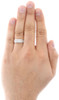Diamond Trio Set Engagement Ring 10k White Gold Round Pave Wedding Band 1/2 Ct.