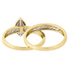 10K Yellow Gold Diamond Wedding Trio Bridal Ring Engagement Marquise Head Set
