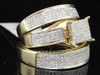 Diamond Trio Set 10k Yellow Gold His & Her Matching Wedding Engagement Ring