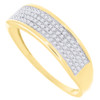 Diamond Pave Wedding Band Mens 4 Rows 10K Yellow Gold Engagement Ring 0.25 Ct.