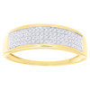 Diamond Pave Wedding Band Mens 4 Rows 10K Yellow Gold Engagement Ring 0.25 Ct.