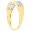 Diamond Pave Wedding Band Mens 4 Rows 10K Yellow Gold Engagement Ring 0.25 Ct.