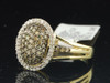 Ladies 10K Yellow Gold Brown Champagne Diamond Engagement Cocktail Fashion Ring