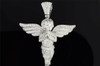 10K White Gold 3D Baby Face Cherub Angel Diamond Pendant Charm Jesus 1.75 Ct.