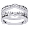 Black Diamond Solitaire Engagement Ring Wrap 14K White Gold Enhancer .50 Ct.