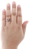 Red Diamond Double Heart Fashion Band 10k Rose Gold Round Cocktail Ring 0.15 Ct.