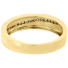 10K Yellow Gold Mens Round Cut Diamond Wedding Band 1 Row Prong Set Ring 0.16 Ct