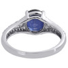 Diamond Created Blue Sapphire 10K White Gold Fashion Cocktail Ring 2.50 tcw.