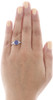 Diamond Created Blue Sapphire 10K White Gold Fashion Cocktail Ring 2.50 tcw.