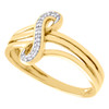 10K Yellow Gold Infinity Split Shank Diamond Engagement Promise Ring 0.04 CT.