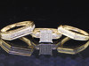 Mens Ladies 10K Yellow Gold 0.45 Ct. Diamond Trio Engagement Bridal Ring Set