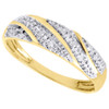 10K Yellow Gold Diamond Trio Set Matching Engagement Ring Wedding Band .27 Ct