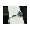 Blue Diamond Square Fashion Right Hand Ring .925 Sterling Silver 0.20 Ct