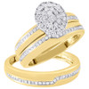 Diamond Trio Set 10K Yellow Gold Ladies Engagement Ring Mens Wedding Band .50 Ct