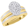 Diamond Trio Set 10K Yellow Gold Ladies Engagement Ring Mens Wedding Band .50 Ct