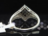 Ladies 10K White Gold Kite Black Diamond Engagement Fashion Cocktail Ring .25 Ct