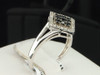 Ladies 10K White Gold Kite Black Diamond Engagement Fashion Cocktail Ring .25 Ct