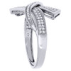 Diamond Split Shank Bypass Ring 10K White Gold Round Cut Fashion Band 0.25 Ct.