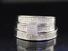 Mens Ladies 10K White Gold 0.33 Ct. Diamond Engagement Ring Wedding Band Set