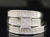 Mens Ladies 10K White Gold 0.33 Ct. Diamond Engagement Ring Wedding Band Set