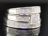 Mens Ladies 10K White Gold 0.33 Ct. Diamond Engagement Ring Wedding Band Set