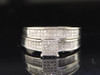 Mens Ladies 10K White Gold 0.33 Ct. Diamond Engagement Ring Wedding Band Set