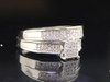 Mens Ladies 10K White Gold 0.33 Ct. Diamond Engagement Ring Wedding Band Set