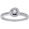 Diamond Promise Solitaire Engagement Fashion Ring Round 10K White Gold 0.16 Ct.