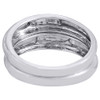 Diamond Trio Set 10K White Gold Ladies Engagement Ring Mens Wedding Band .16 Ct.