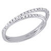 10K White Gold Diamond Ladies Overlay Contour Fashion Right Hand Ring 0.25 Ct