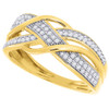Diamond Intertwine Swirl Fashion Band 10K Yellow Gold Round Cut Ring 0.20 Ct.