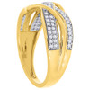 Diamond Intertwine Swirl Fashion Band 10K Yellow Gold Round Cut Ring 0.20 Ct.