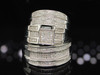 Mens Ladies .925 Sterling Silver Diamond Engagement Ring Wedding Trio Set .58C