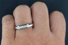Diamond Trio Set Engagement Ring Wedding Band 10K White Gold Round Cut 0.17 Ct
