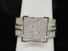 .925 Sterling Silver Diamond Fashion Band Square Design Cocktail Ring 0.50 Ct.